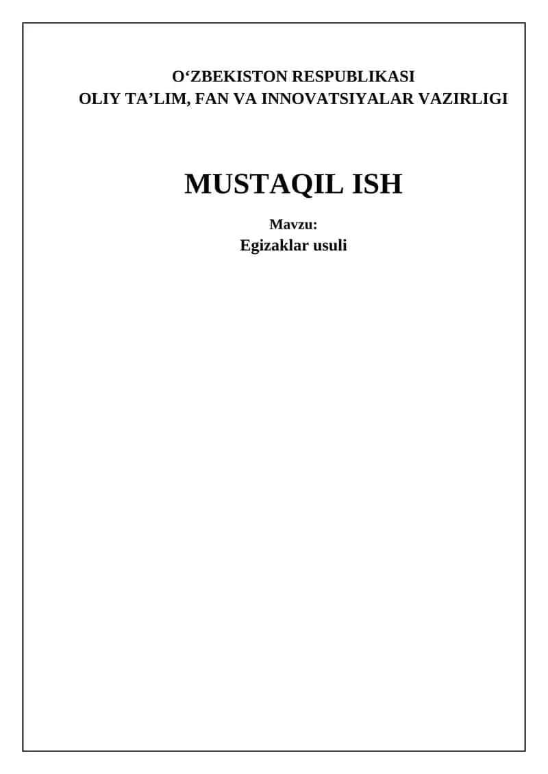 Egizak usuli 1