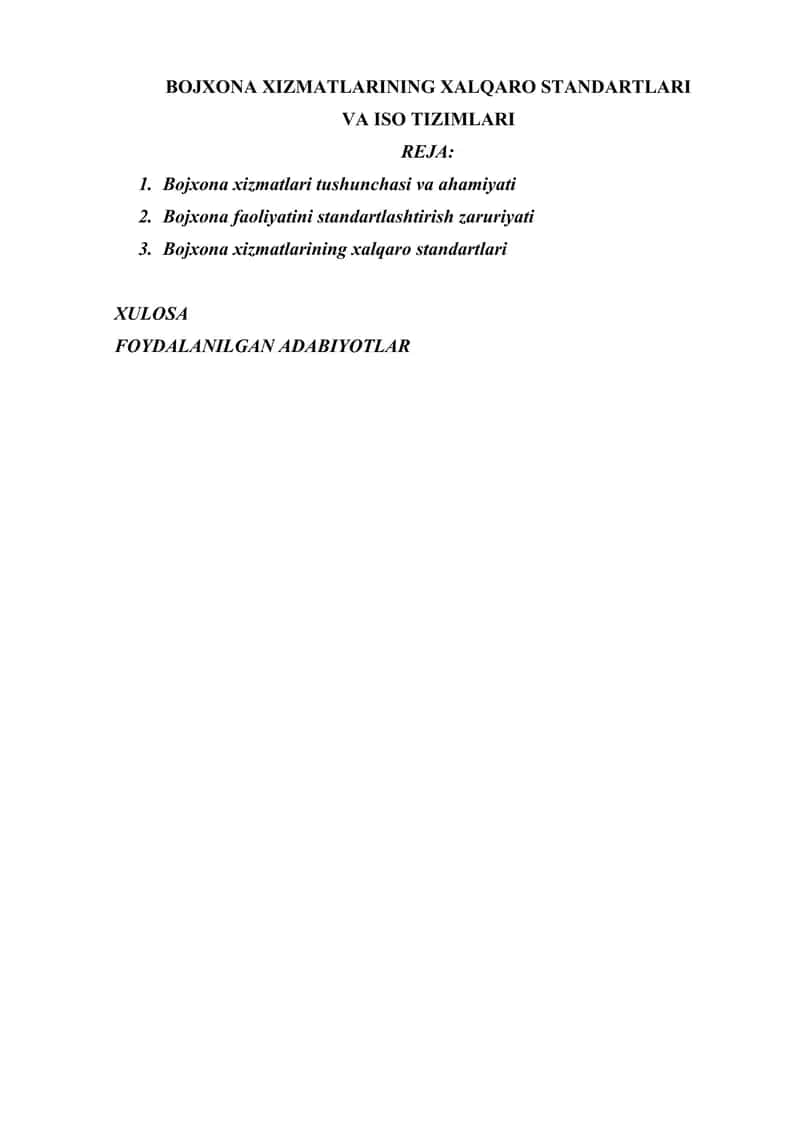 BOJXONA XIZMATLARINING XALQARO STANDARTLARI VA ISO TIZIMLARI 1