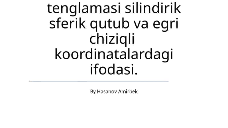 Navier-Stokes Tenglamasi 1