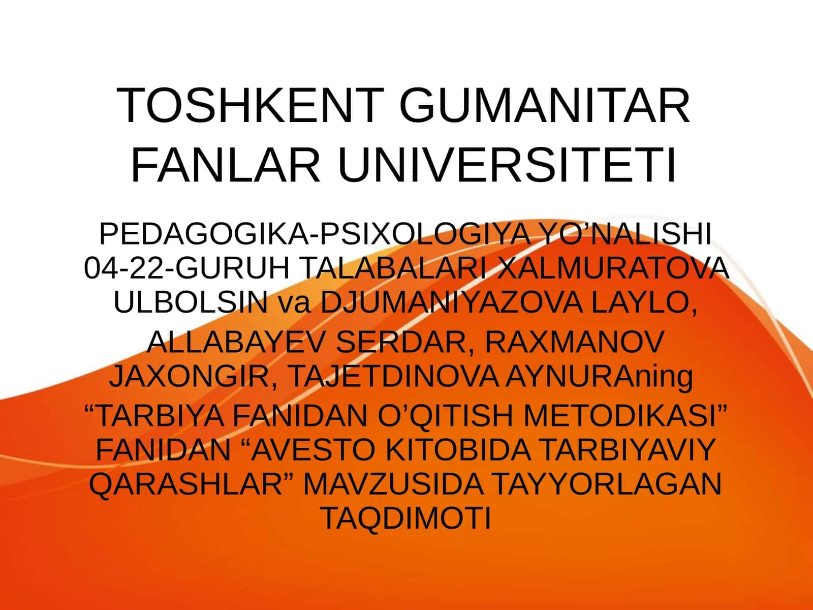AVESTO KITOBIDA TARBIYAVIY QARASHLAR 1