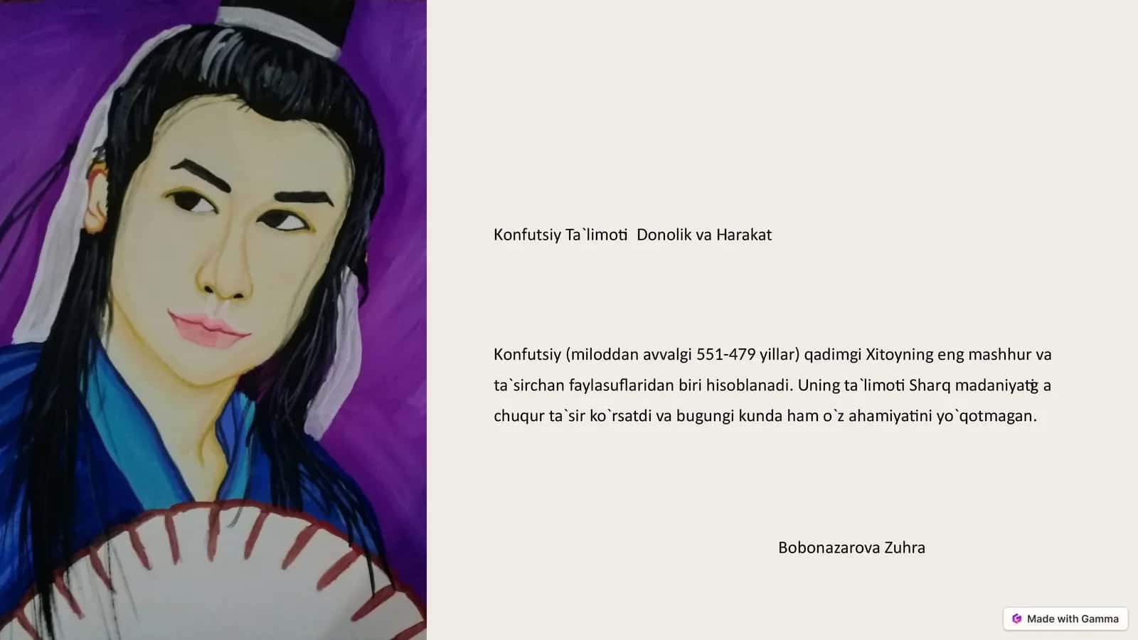 Konfutsiy Ta`limoti: Donolik va Harakat 1