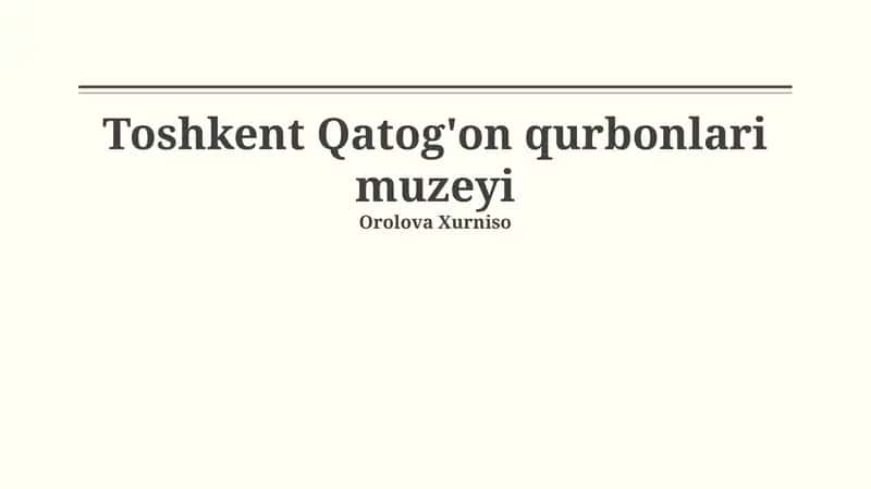 Siyosiy qatag'on qurbonlari xotirasi muzeyi 1
