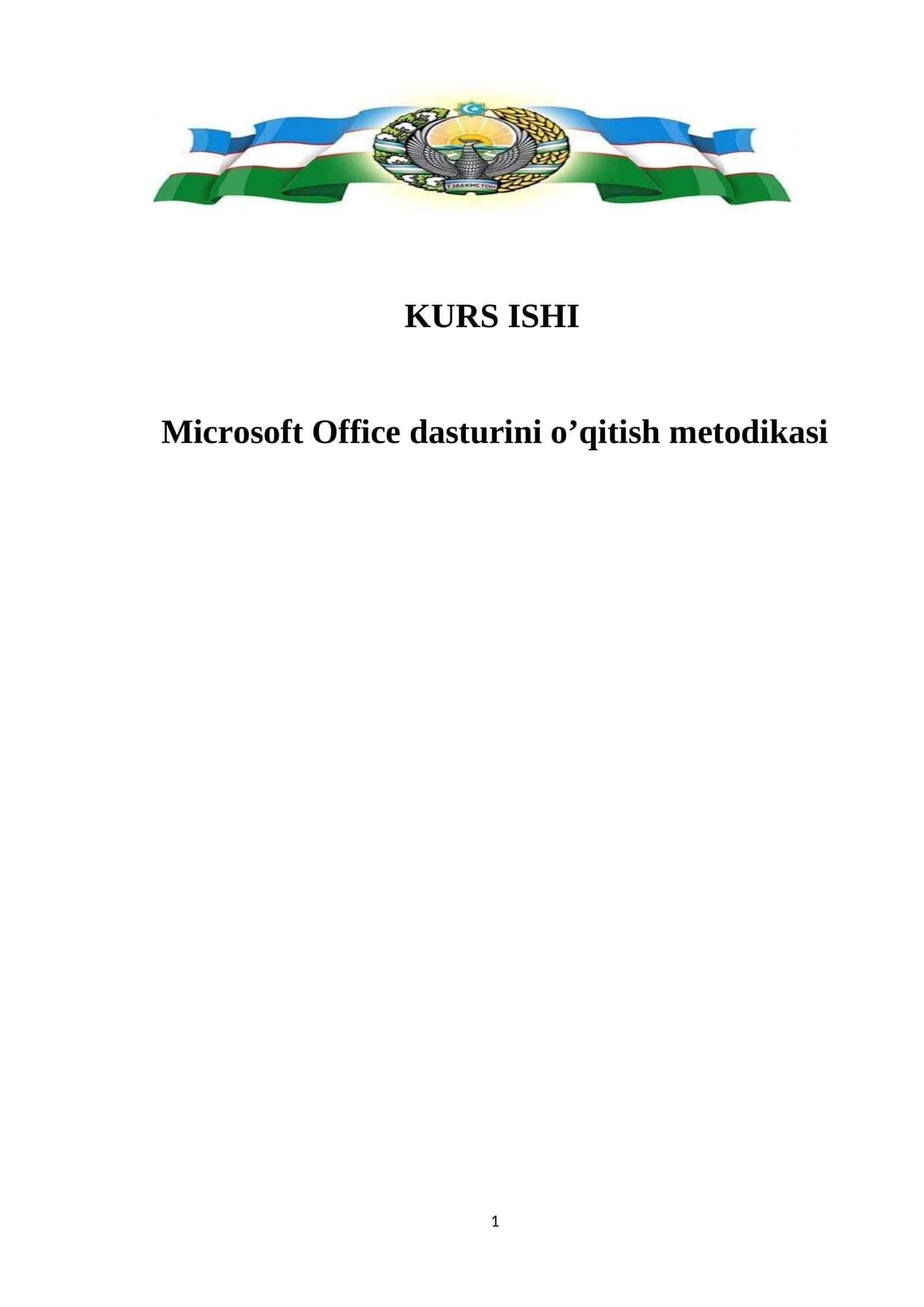 Microsoft Office dasturlarini o’qitish metodikasi 1