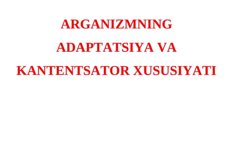 Adaptatsion sindrom 1