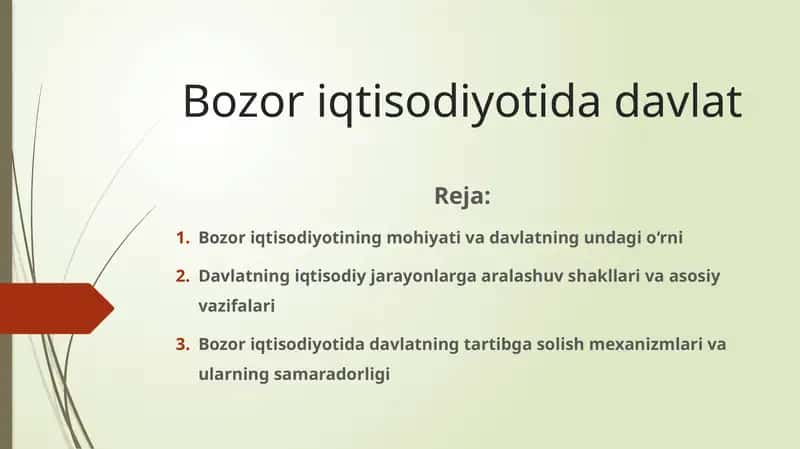 Bozor iqtisodiyotida davlat 1