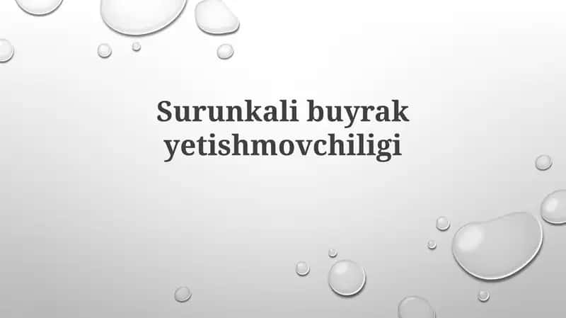 Surunkali buyrak yetishmovchiligi 1