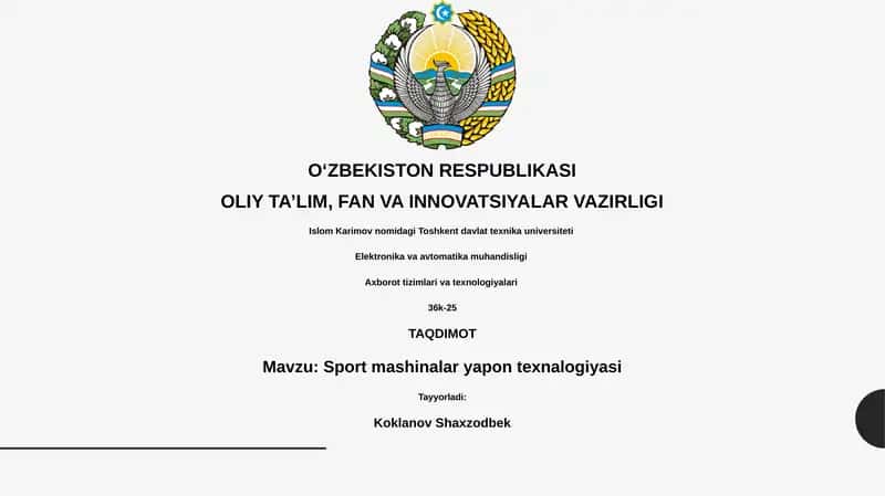 Sport mashinalar yapon texnalogiyasi 1