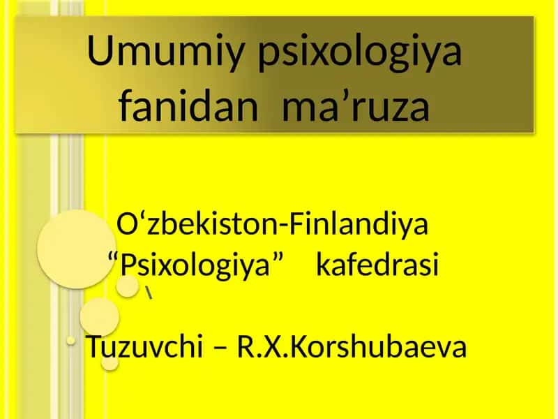 Umumiy Psixologiya 1