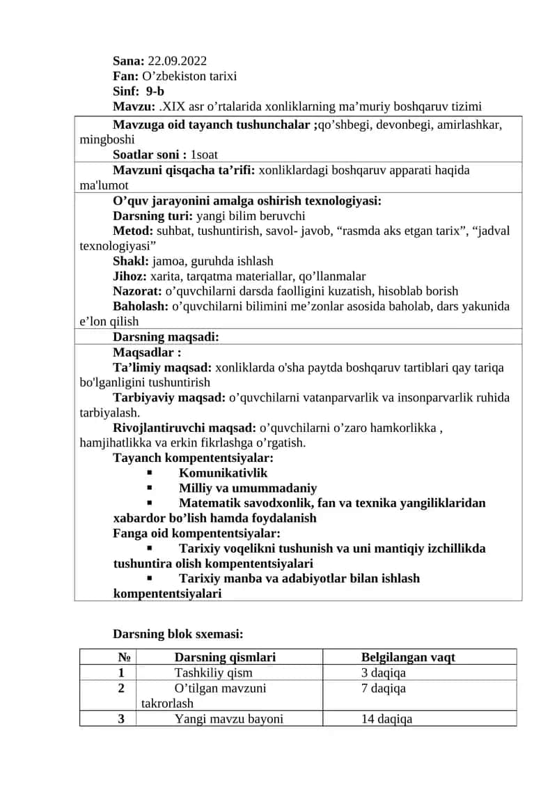 XIX asr o’rtalarida xonliklarning ma’muriy boshqaruv tizimi 1