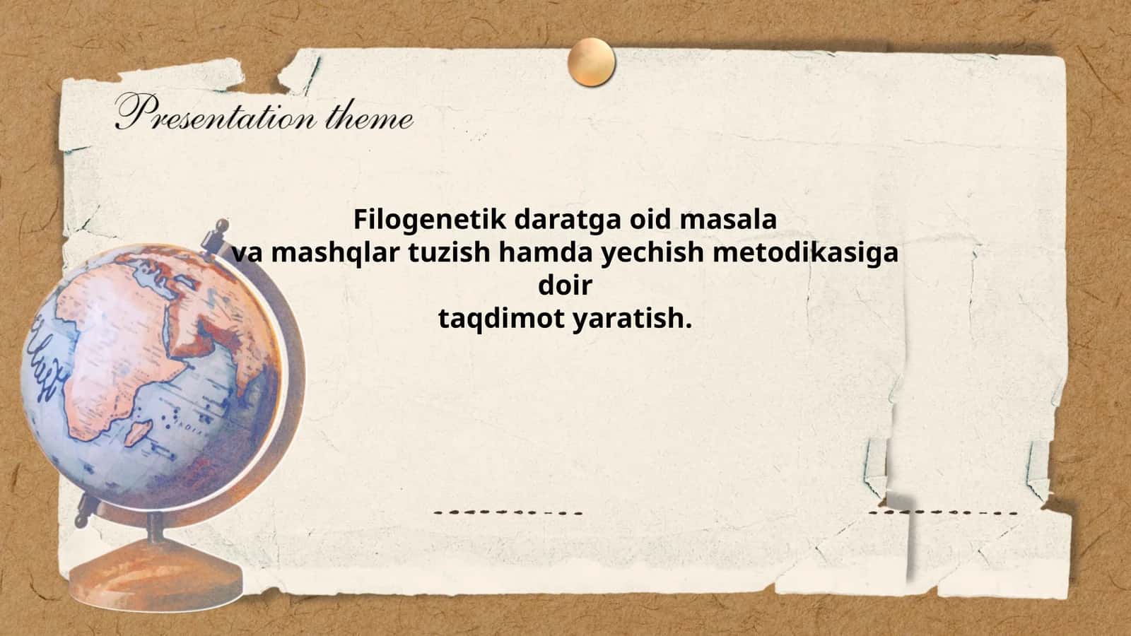 Filogenetik daratga oid masala va mashqlar tuzish hamda yechish metodikasiga doir taqdimot yaratish 1