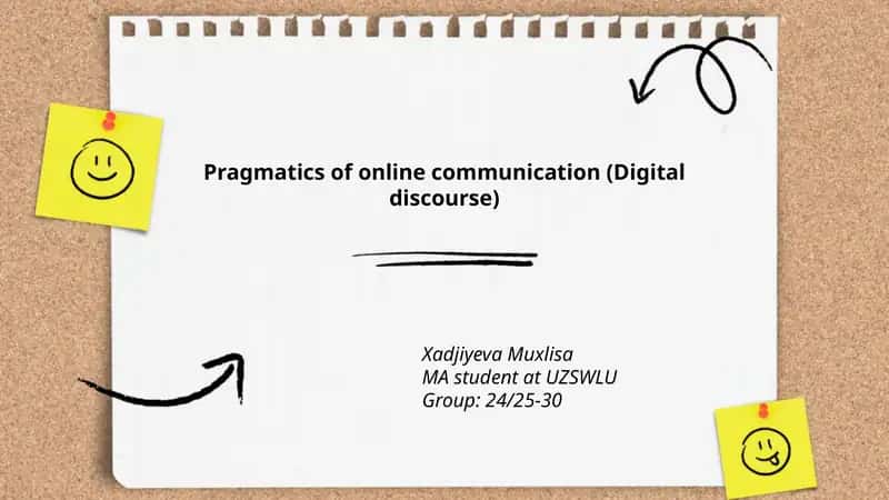 Pragmatics of online communication (Digital discourse) 1