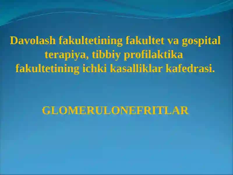 Glomerulonefritlar