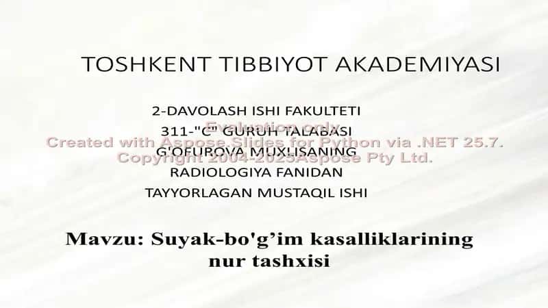 Suyak-bo'g’im kаsаlliklаrining nur tashxisi 1