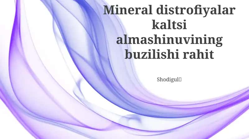 Mineral distrofiyalar kaltsi almashinuvining buzilishi rahit 1