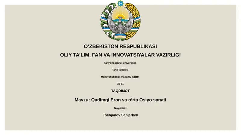 Qadimgi Eron va oʻrta Osiyo sanati 1
