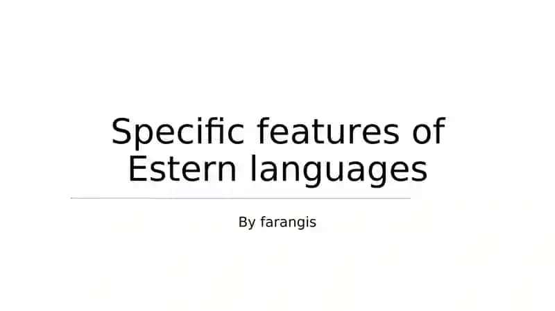 Eastern languages