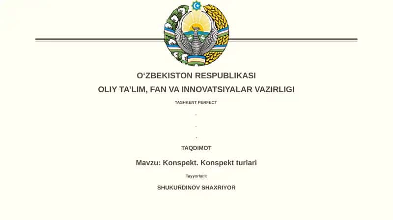 Konspekt. Konspekt turlari 1