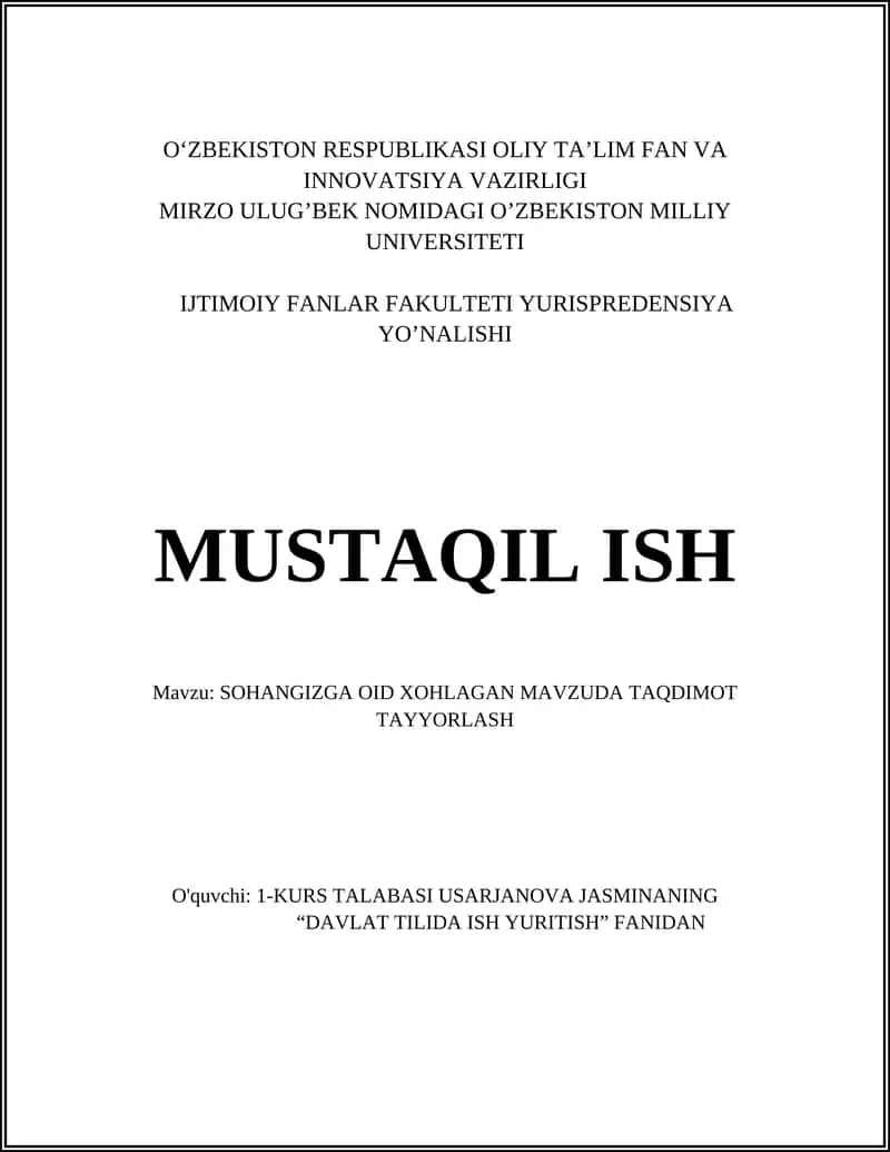 Auditoriyani tahlil qilish va talablarga mos taqdimot tayyorlash 1