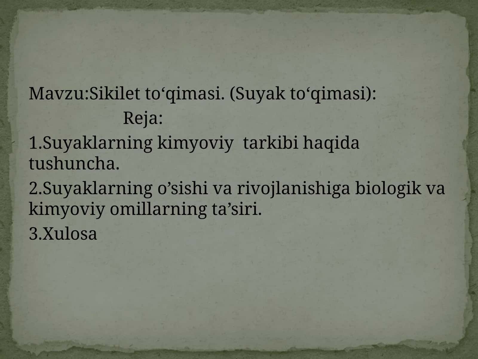 Sikilet toʻqimasi.(Suyak toʻqimasi) 1