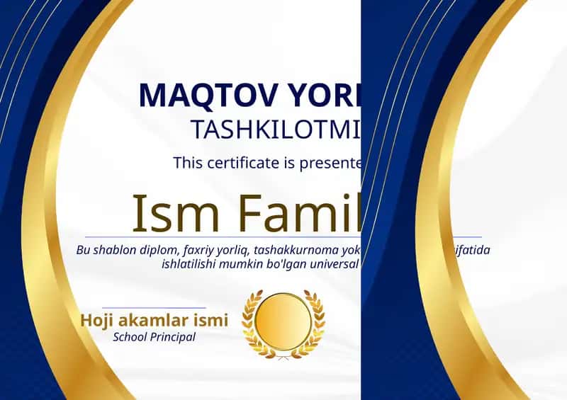 MAQTOV YORLIG'I shablon tayyor andoza 1
