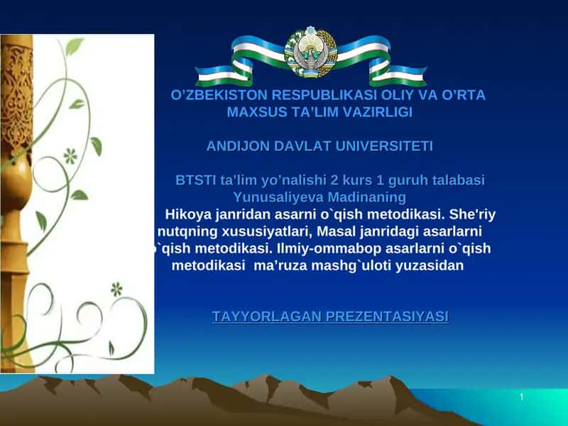 TURLI JANRDAGI ASARLAR USTIDA ISHLASH MЕTODIKASI 1