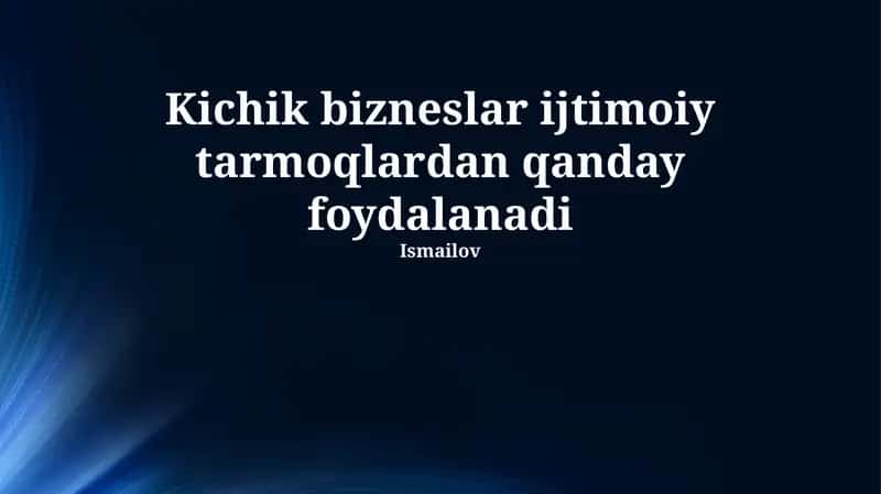 Kichik biznes uchun ijtimoiy media 1