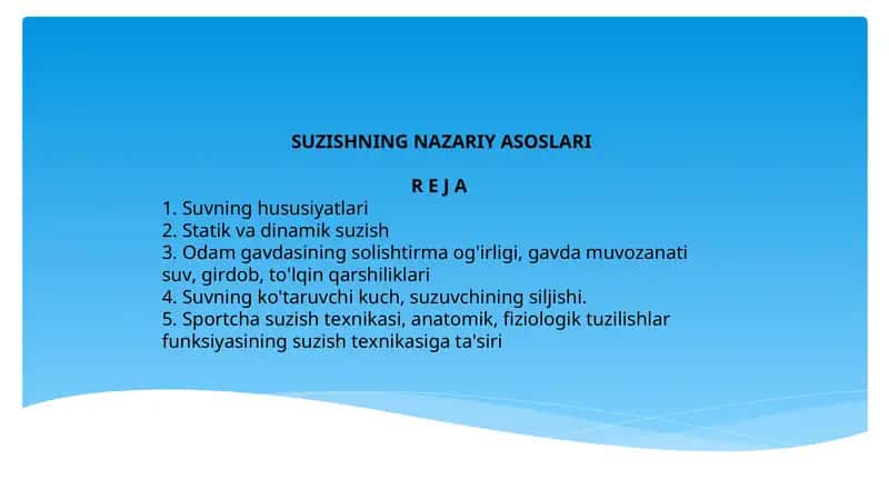 SUZISHNING NAZARIY ASOSLARI 1