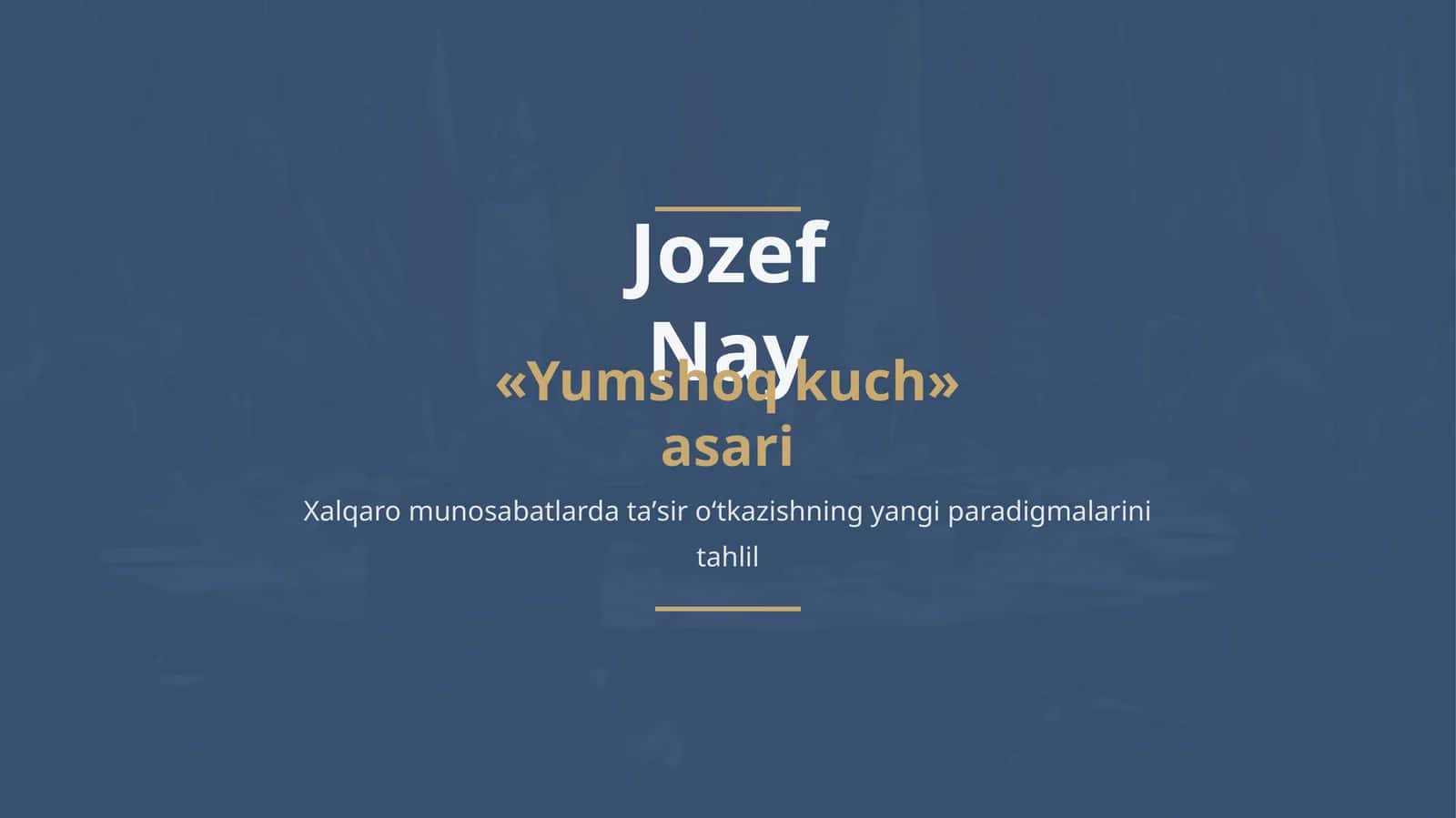 «Yumshoq kuch» asari 1