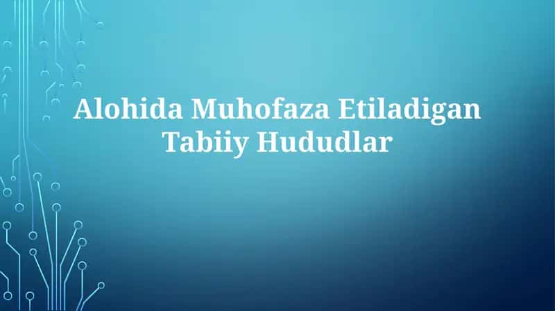 Alohida Muhofaza EtiladiganTabiiyHududlar 1