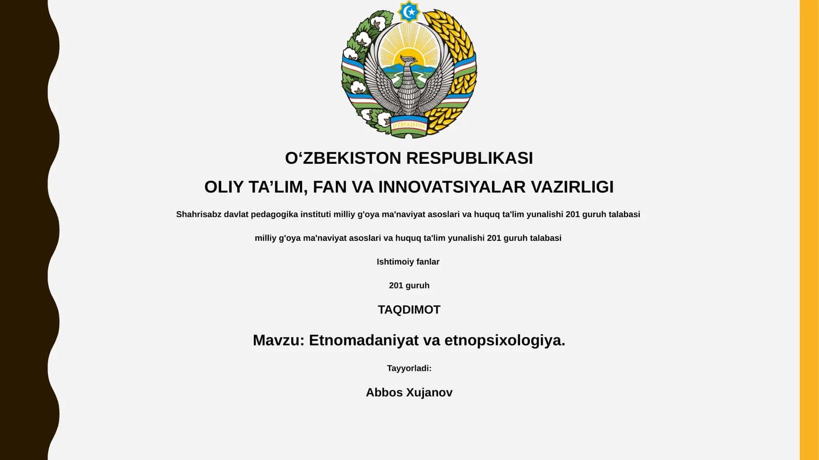 Etnomadaniyat va etnopsixologiya 1