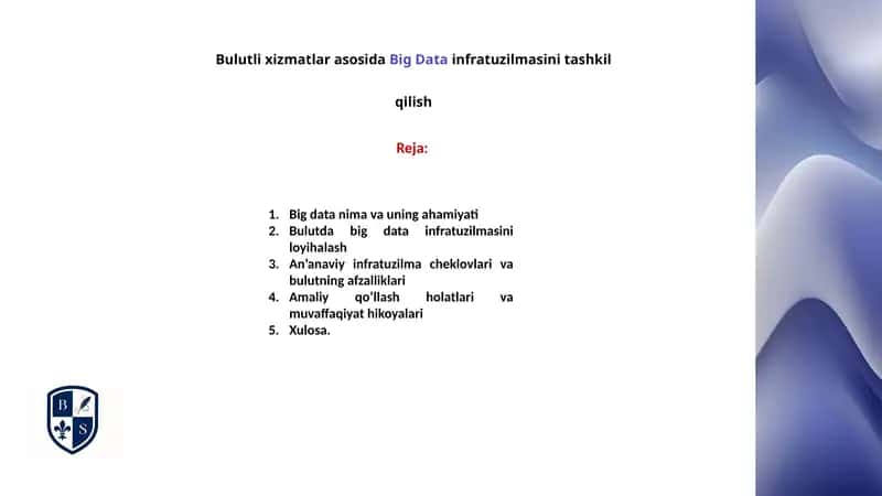 Big Data va Bulutli xizmatlar 1