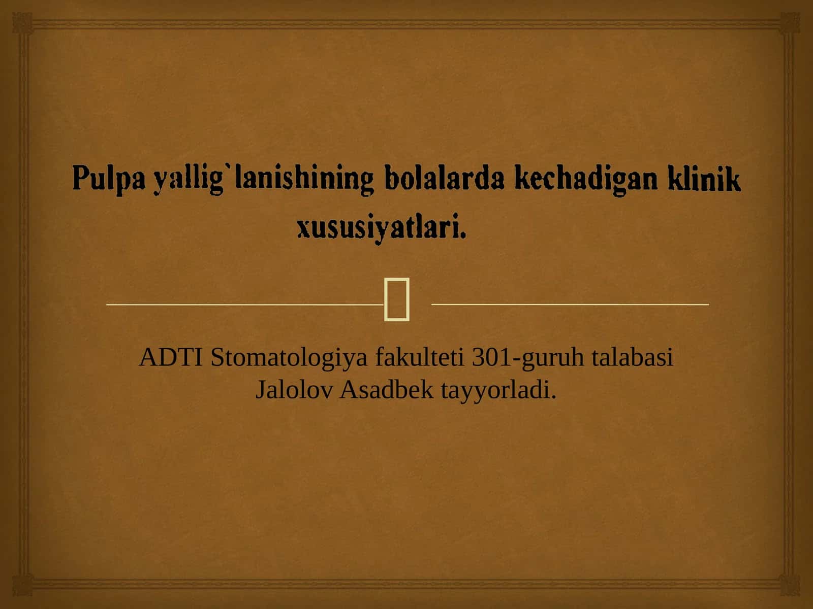 Bolarda surunkali pulpitda davolash usullari 1