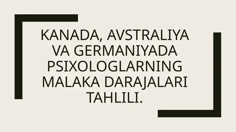 Psixologlar malaka darajasini tahlil qilish 1