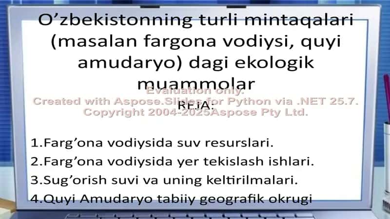 O‘zbekistonning turli mintaqalari ekologik muammolari 1