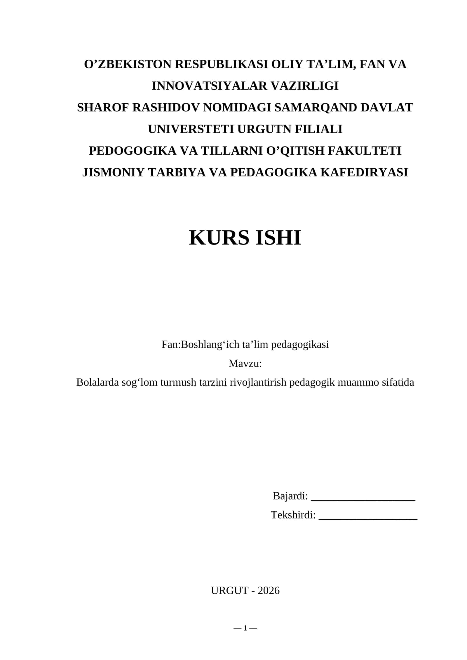 Bolalarda sogʻlom turmush tarzini rivojlantirish pedagogik muammo sifatida 1