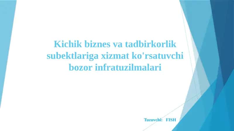 Bozor infrаtuzilmalari 1
