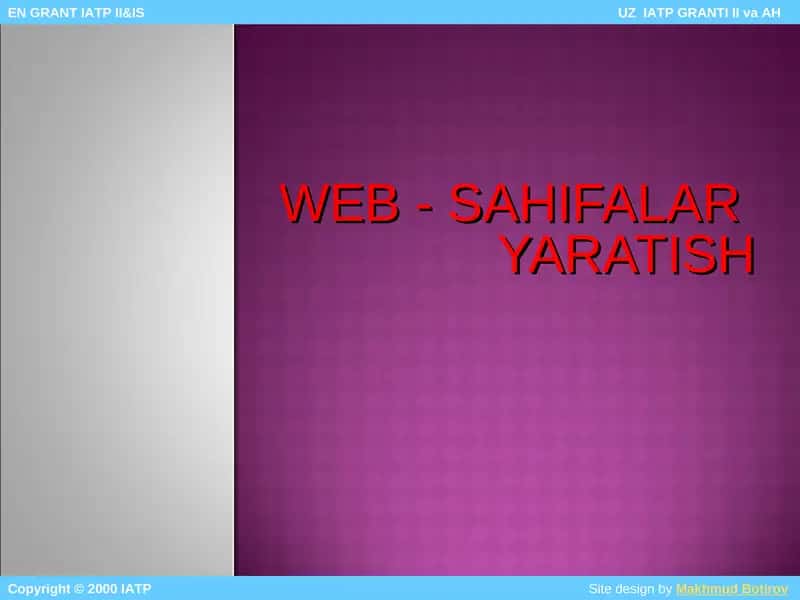 WEB - SAHIFALAR YARATISH 1