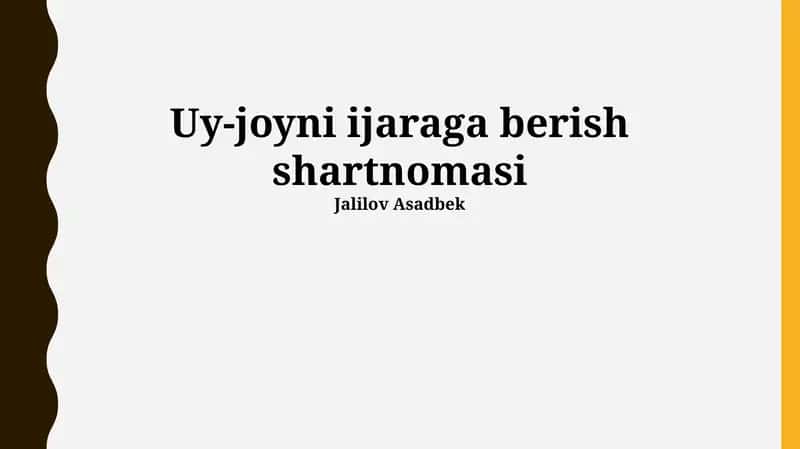 Uy-joyni ijaraga berish shartnomasi 1