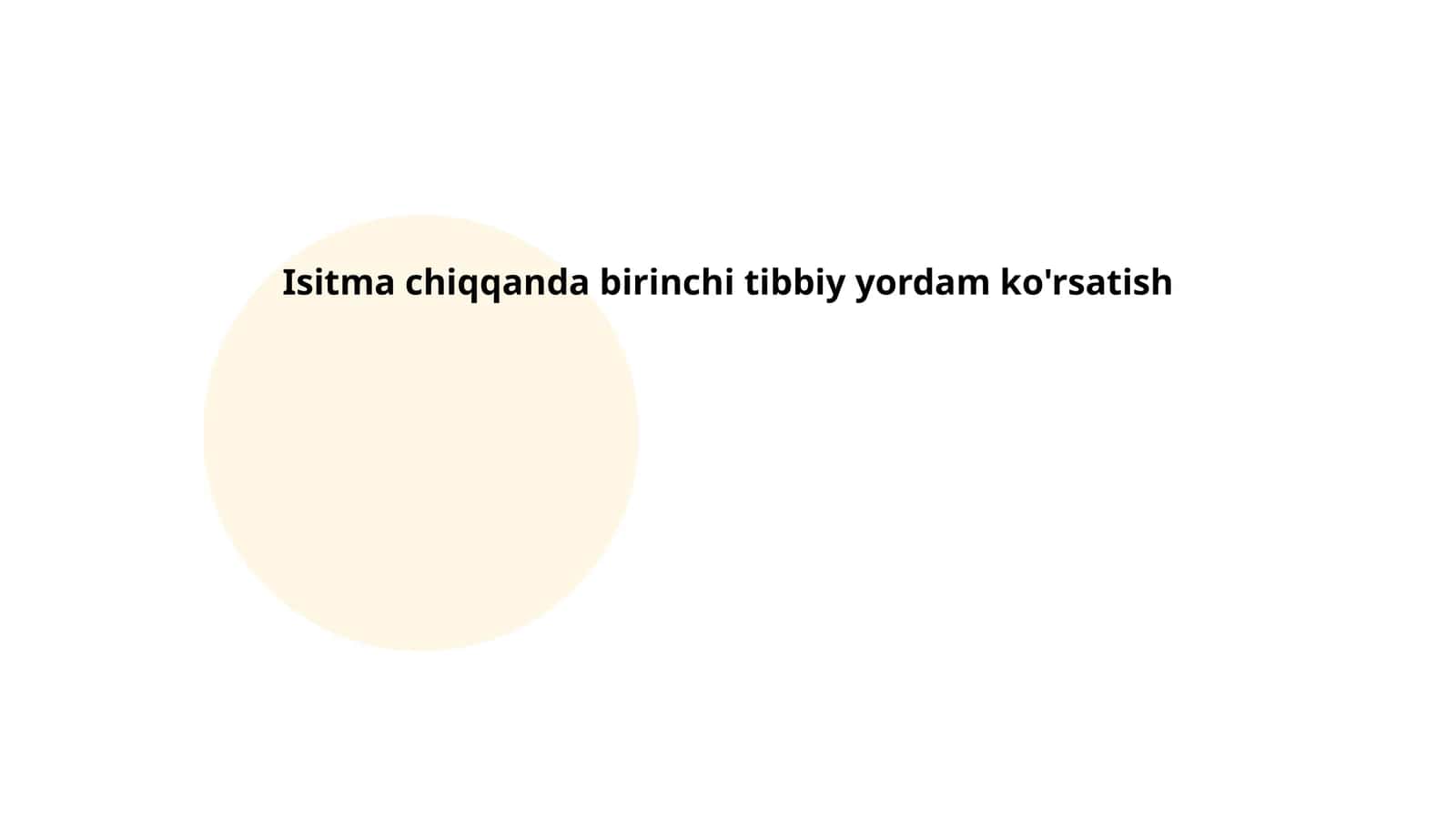 Isitma chiqqanda birinchi tibbiy yordam ko'rsatish 1