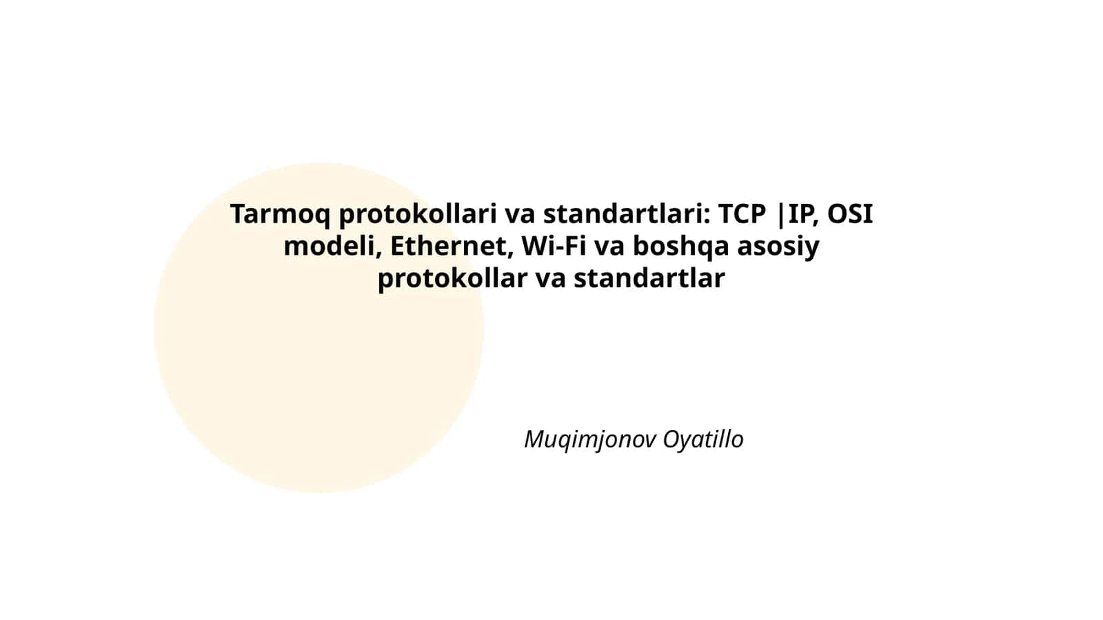Tarmoq protokollari va standartlari 1