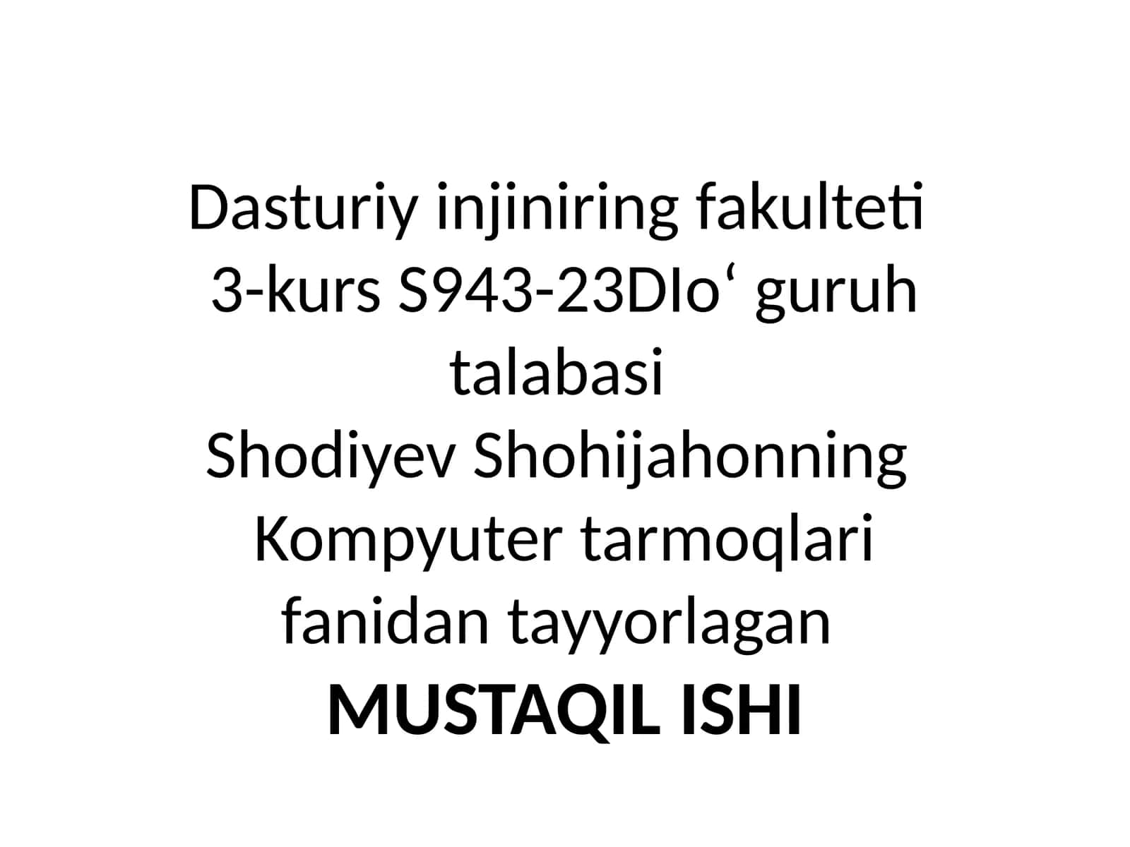 ATM, ISDN, xDSL Texnologiyalari 1
