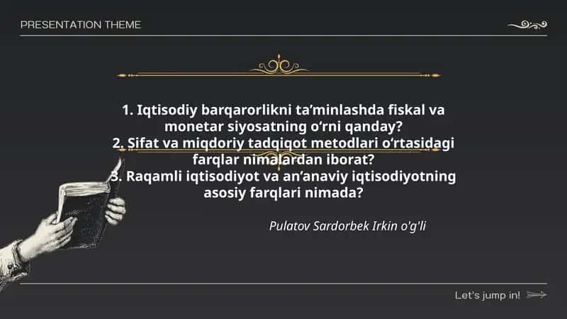 Pulatov Sardorbek Irkin o'g'li 1