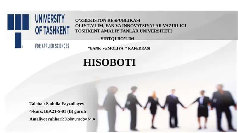 Malakaviy bank chiqargan qonun va nizomlar uchun tanishish 1