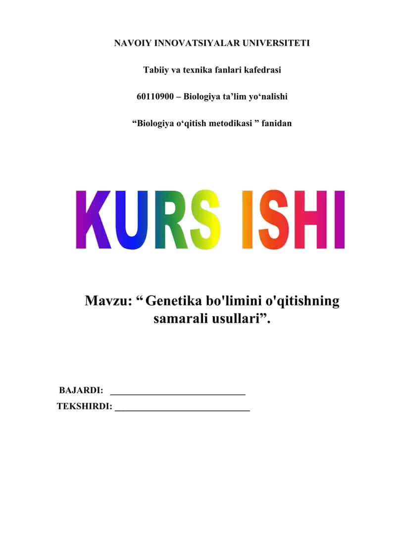 Genetika bo'limini o'qitishning samarali usullari 1