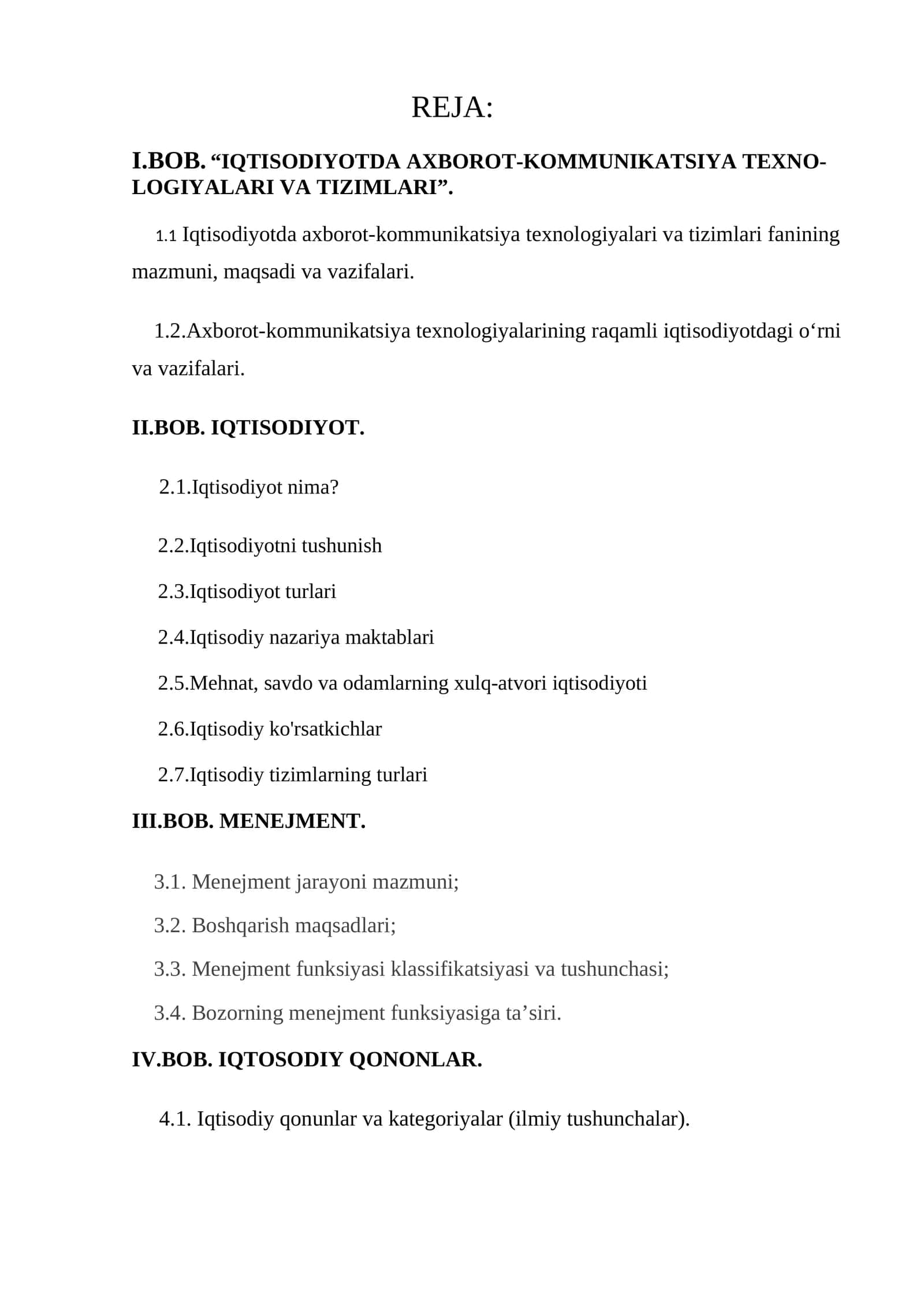 IQTISODIYOTDA AXBOROT-KOMMUNIKATSIYA TEXNO- LOGIYALARI VA TIZIMLARI 1