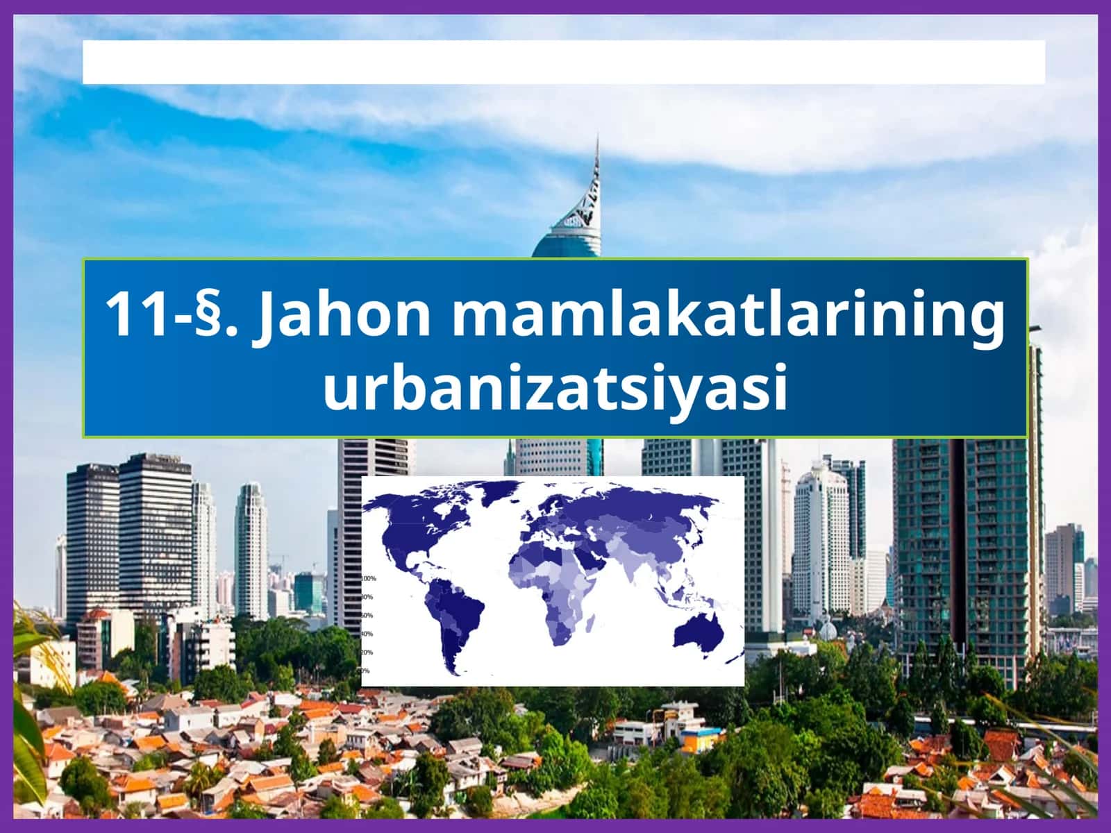 Jahonmamlakatlarining urbanizatsiyasi 1