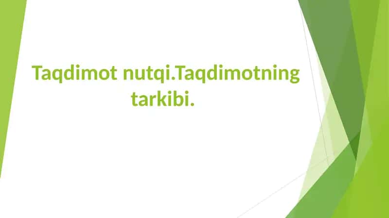 Taqdimot nutqi 1