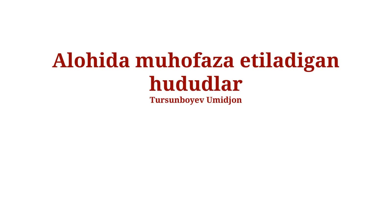 Maxsus muhofaza qilinadigan hududlar: Ta'rif va maqsadlar 1