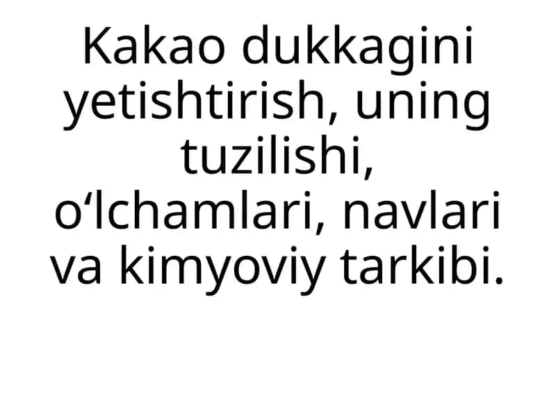 Kakao dukkagini yetishtirish (Theobroma cacao) 1