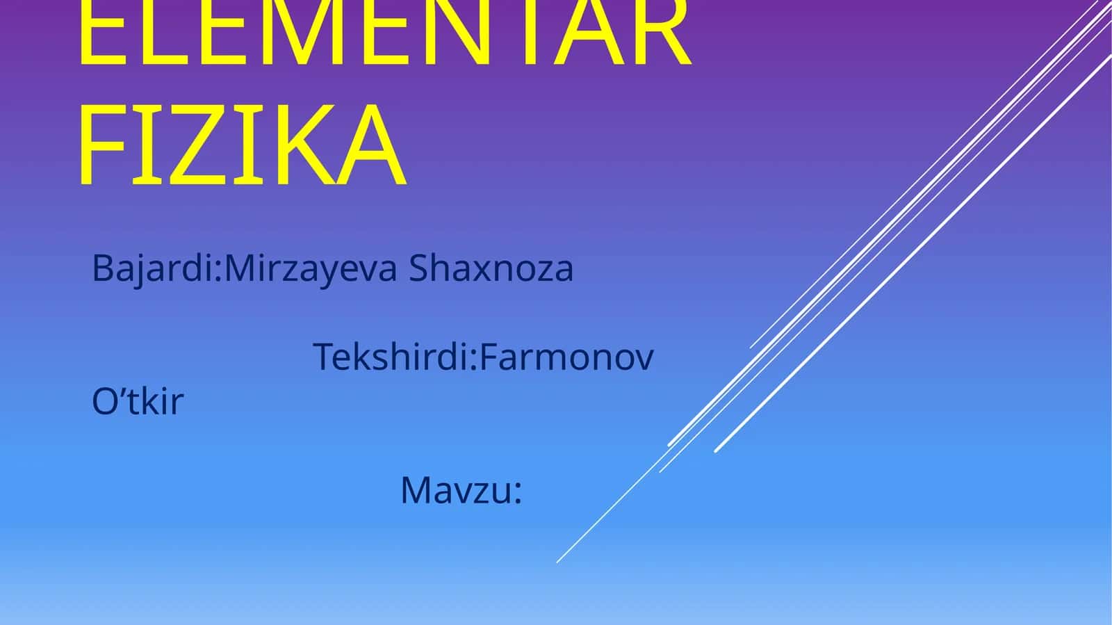 Elementarfizika 1